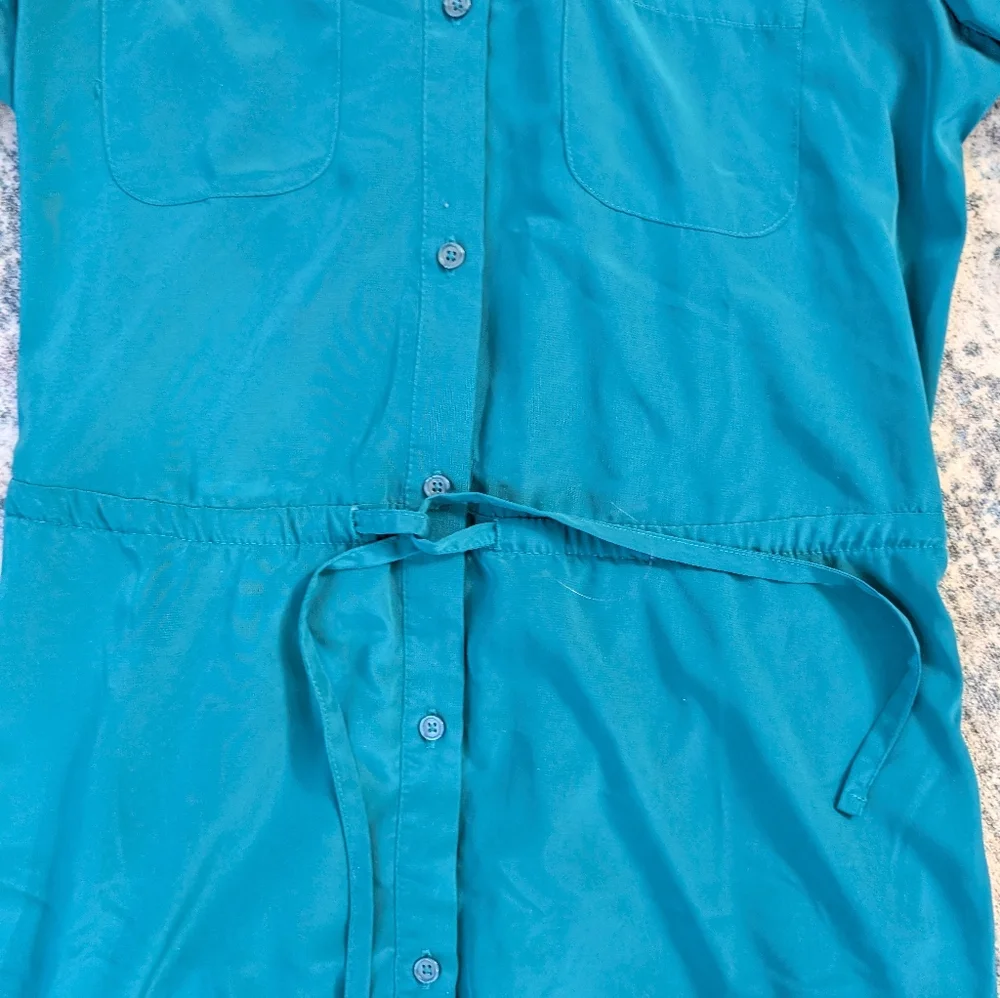 EUC Ladies Old Navy Tie Up Sleeve Tie Waist Long Sleeve Shirtdress Dress Sz S - Picture 5 of 9